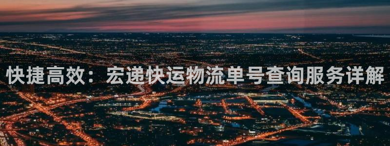 超凡国际是啥：快捷高效：宏递快运物流